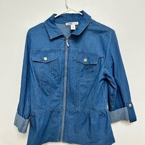 White House Black Market Women's Blue Jean Jacket